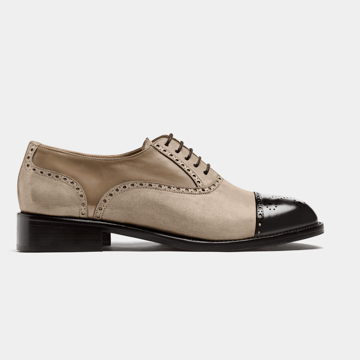 Semi Brogue shoes - black \u0026 beige flora 