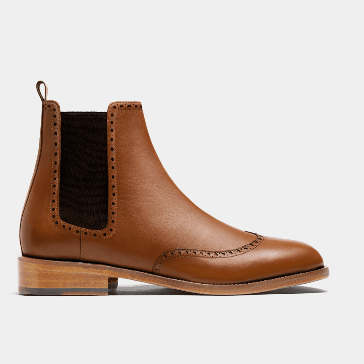 Brogue Women's Chelsea Boots - brown calf leather | Sumissura