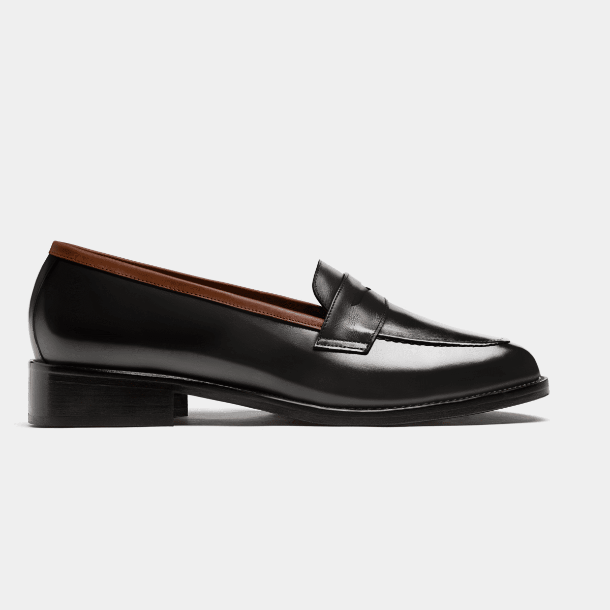 Penny Loafer - black flora leather | Sumissura