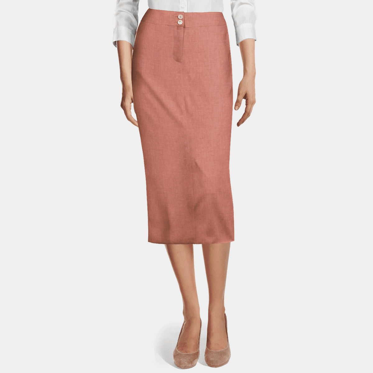 Pink linen 2024 pencil skirt