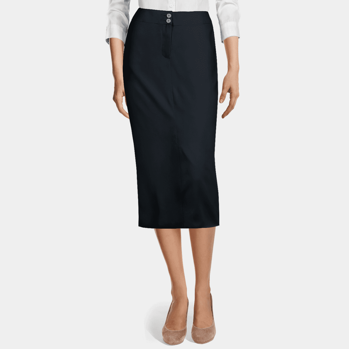 Midi navy pencil on sale skirt