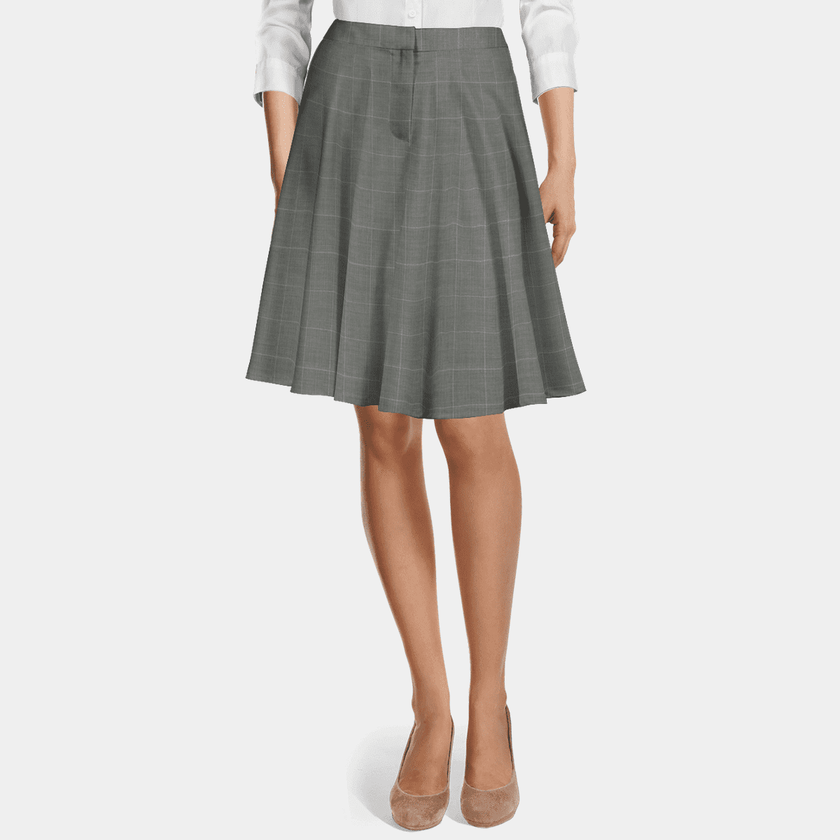 KASAAS Women's Flare A-Line Skirts Casual Pleated Mini Skirt