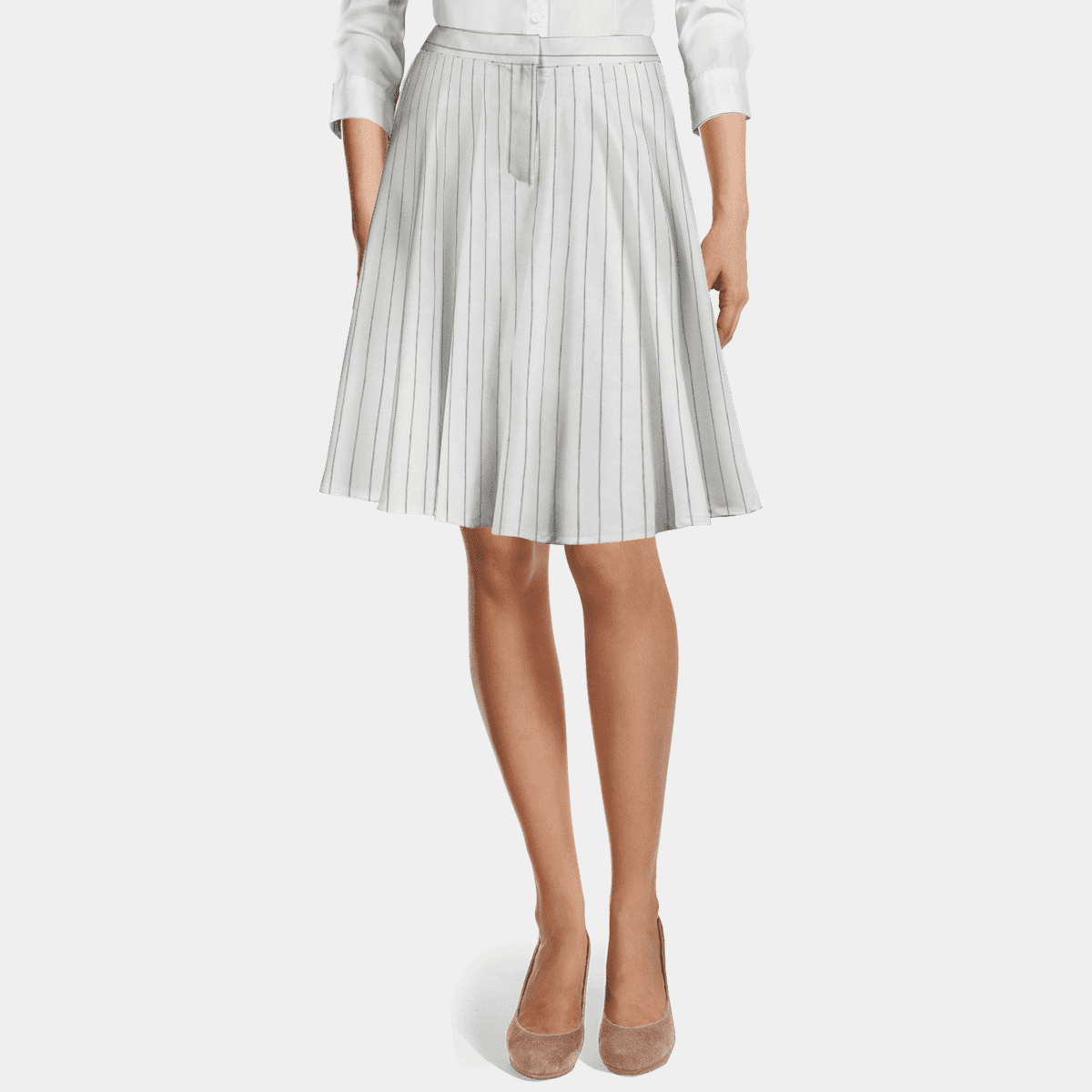 Charming White Flared Tiered Skirt