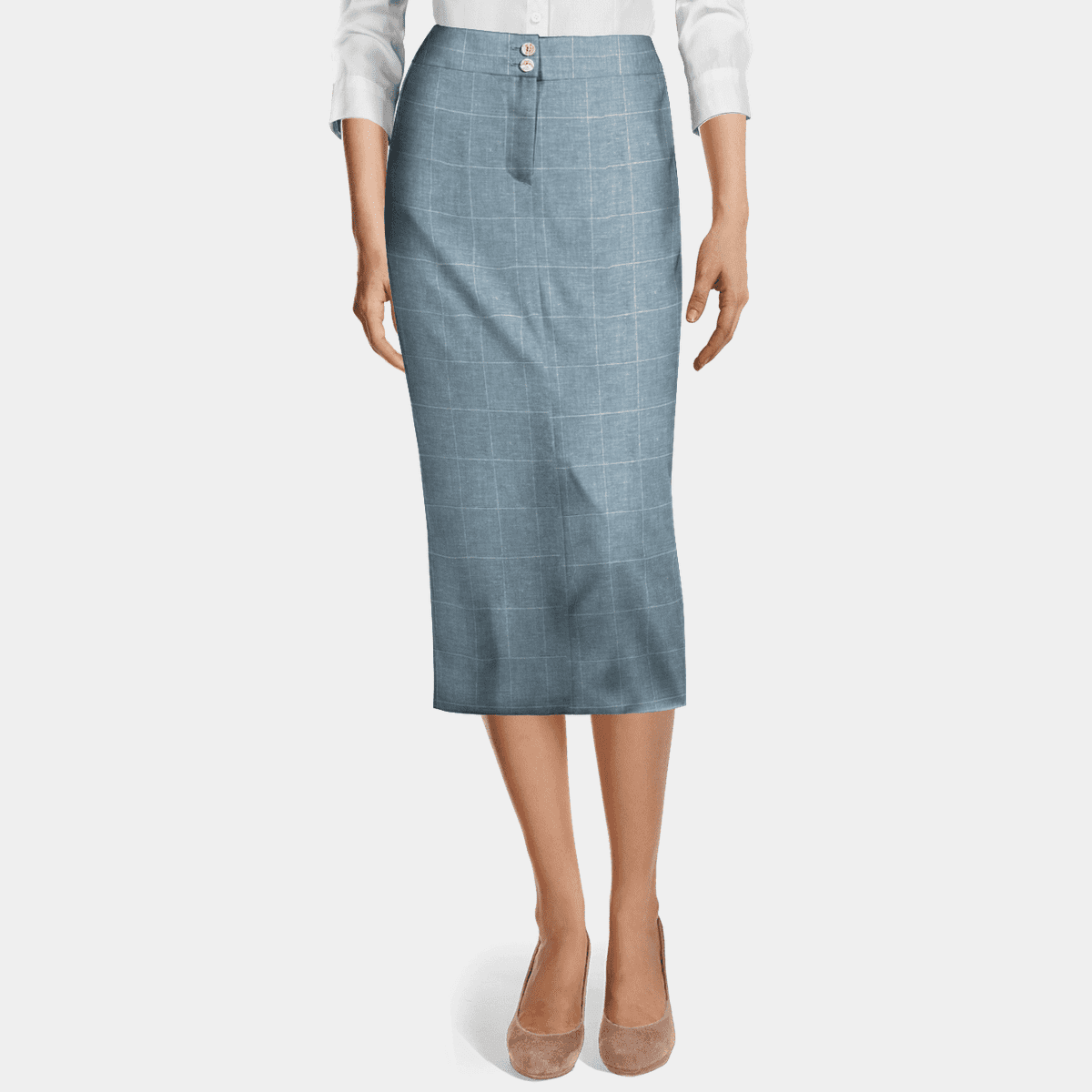 light blue plaid skirt