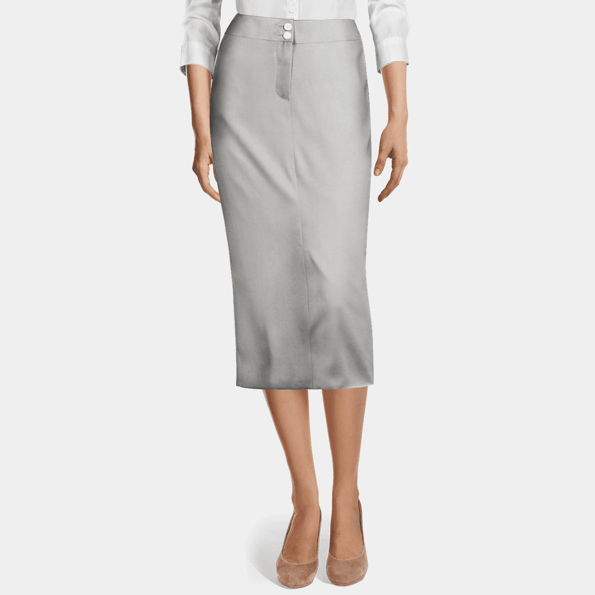 grey cotton pencil skirt