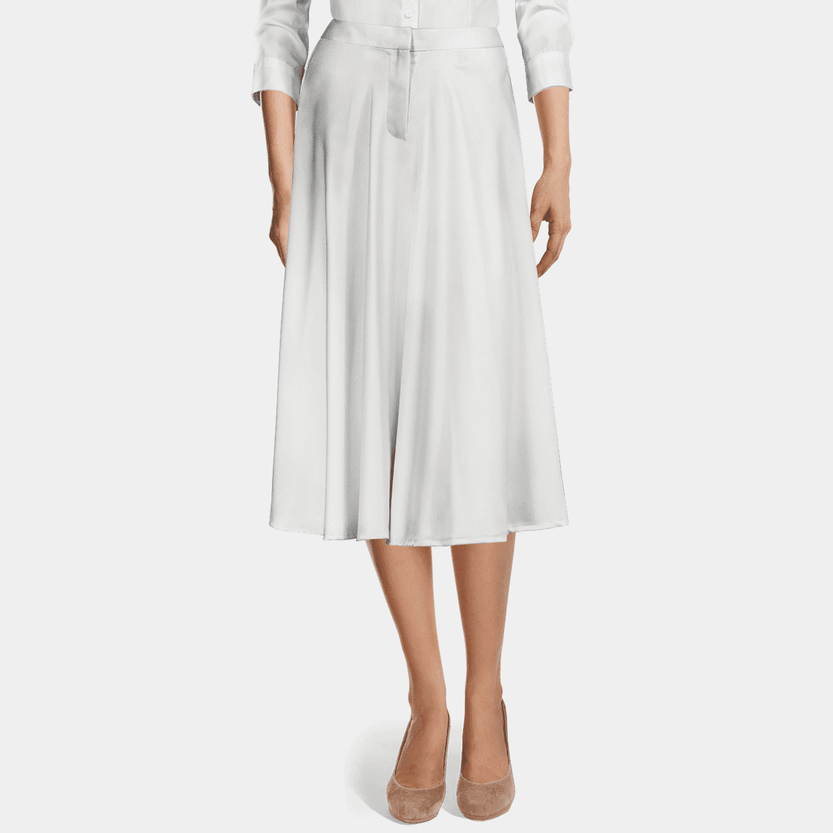 Camilla Flared Midi Skirt - Off White main image 1
