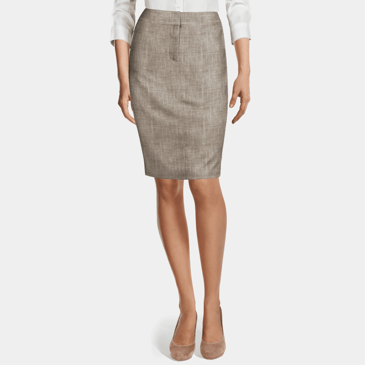 RSBFK Jupe Crayon Taille Haute En Similicuir Avec Fente Latérale Et Ceinture - Femme