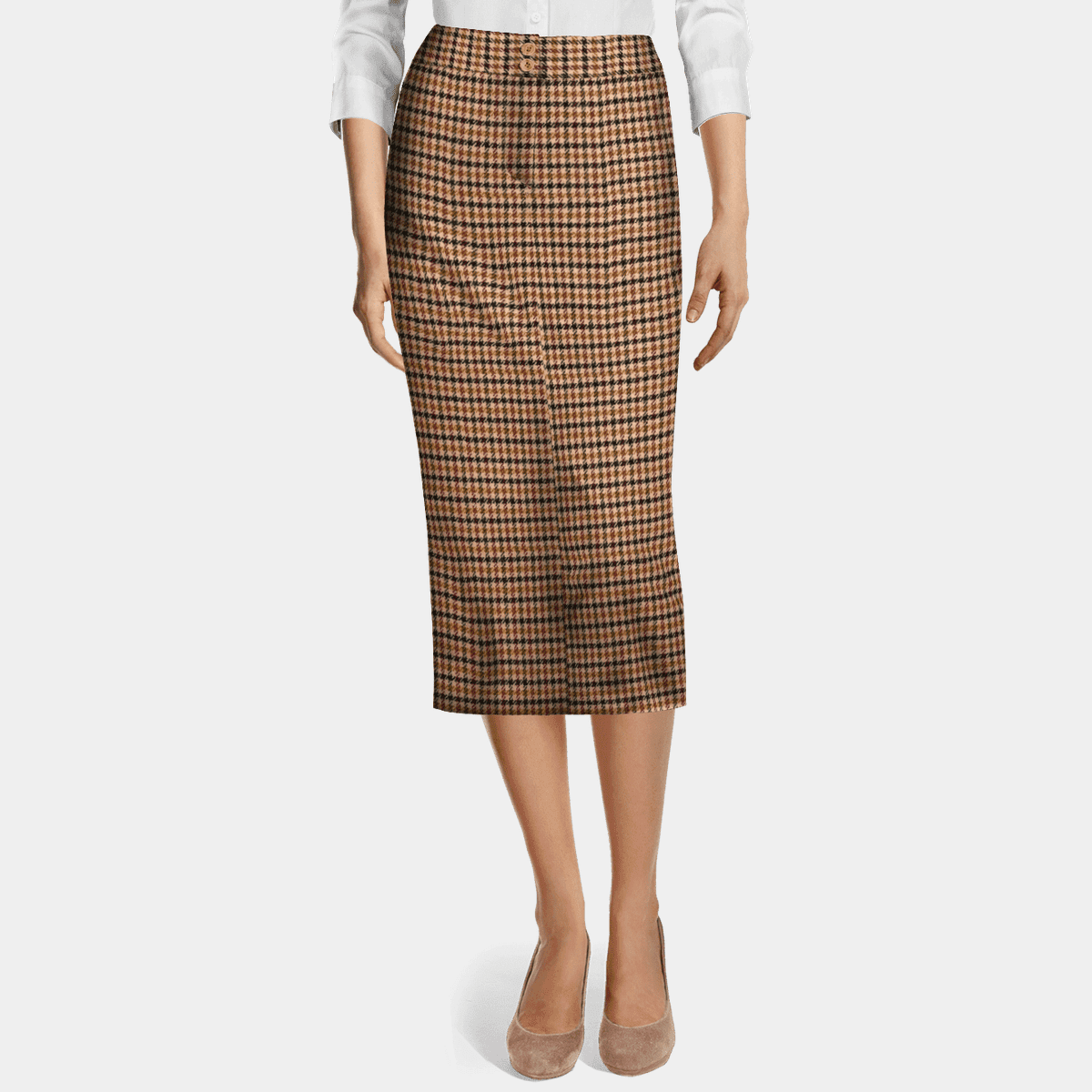 plaid wool skirt midi
