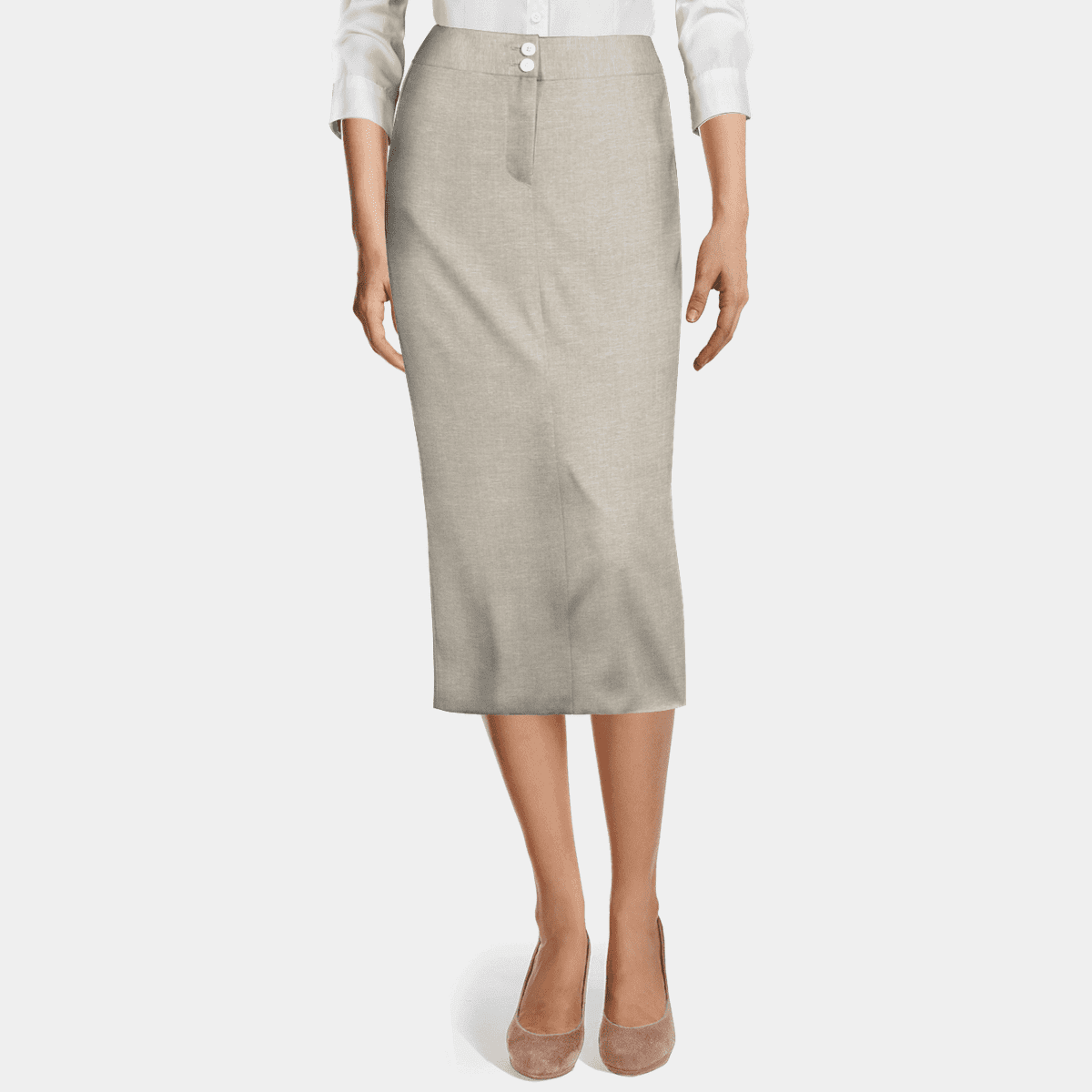 Jupe Crayon Grace Elements Taille Haute 10 - Imprimé Noir Et Beige - Stretch - Occasion Très Bon état