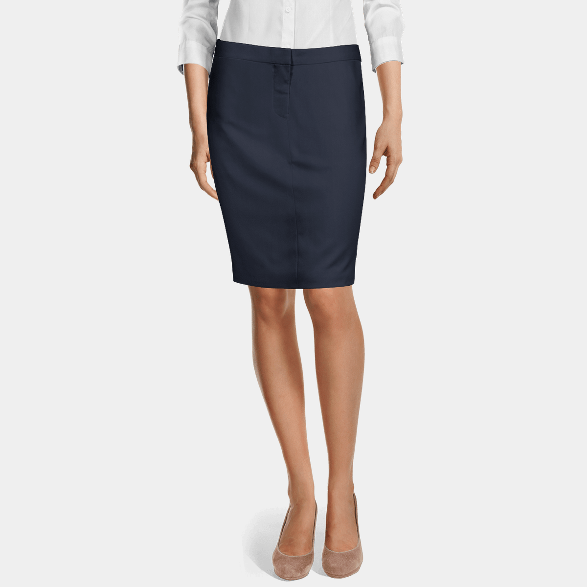 Navy blue pencil outlet skirt with pockets