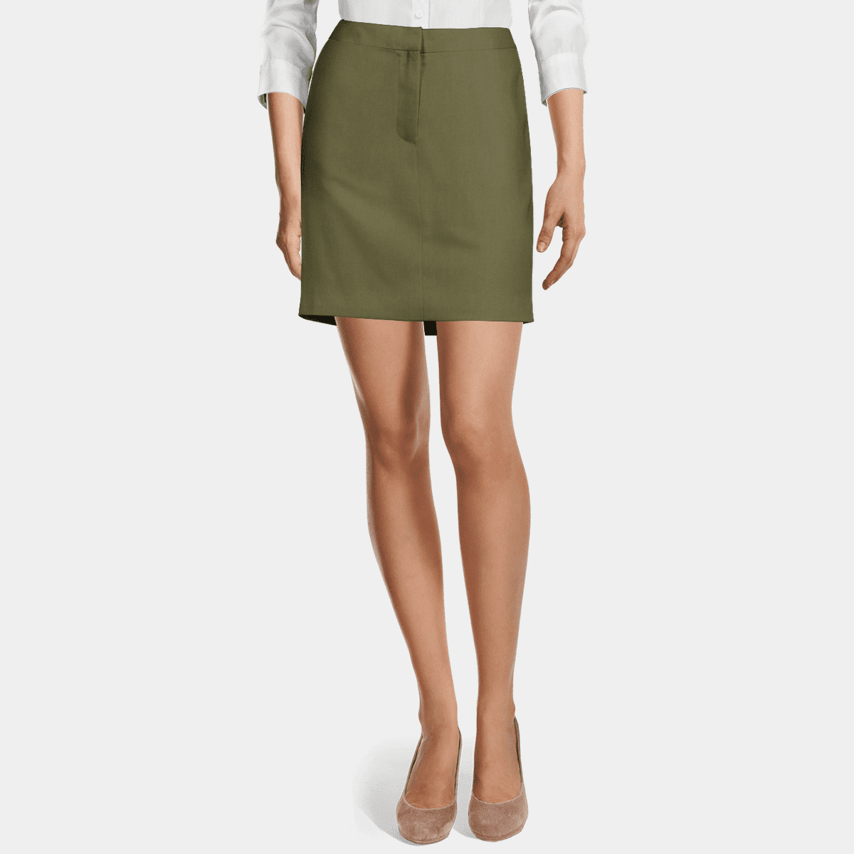 Jupe Crayon Verte Femme Edge, Taille 10, Mi-longue, Taille Haute, Zip