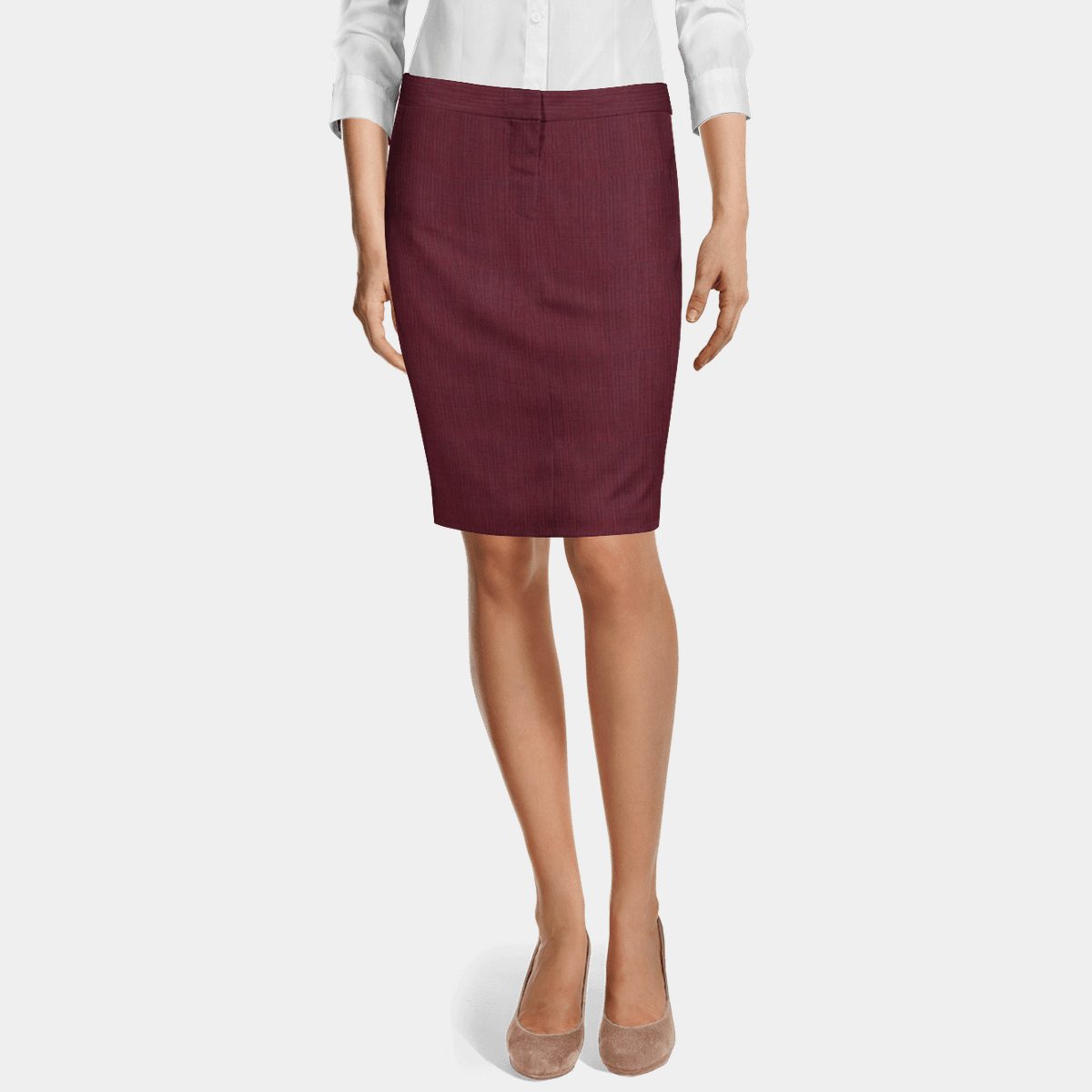 Red Wool Blend Pencil Skirt 129 Raywood Sumissura