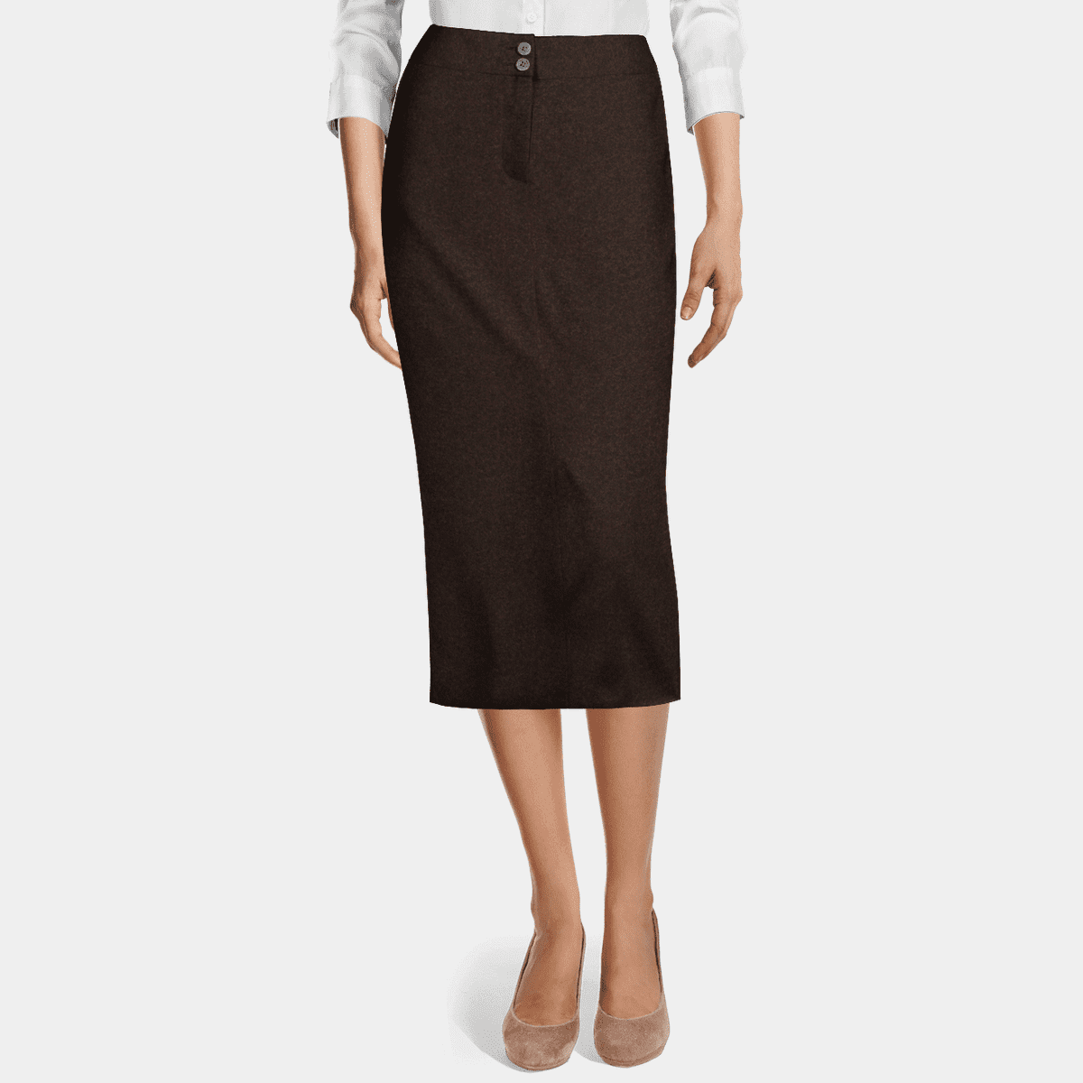Kate Kasin Slim Fit Knee Length Skirt Stretchy Plus Size - Import It All