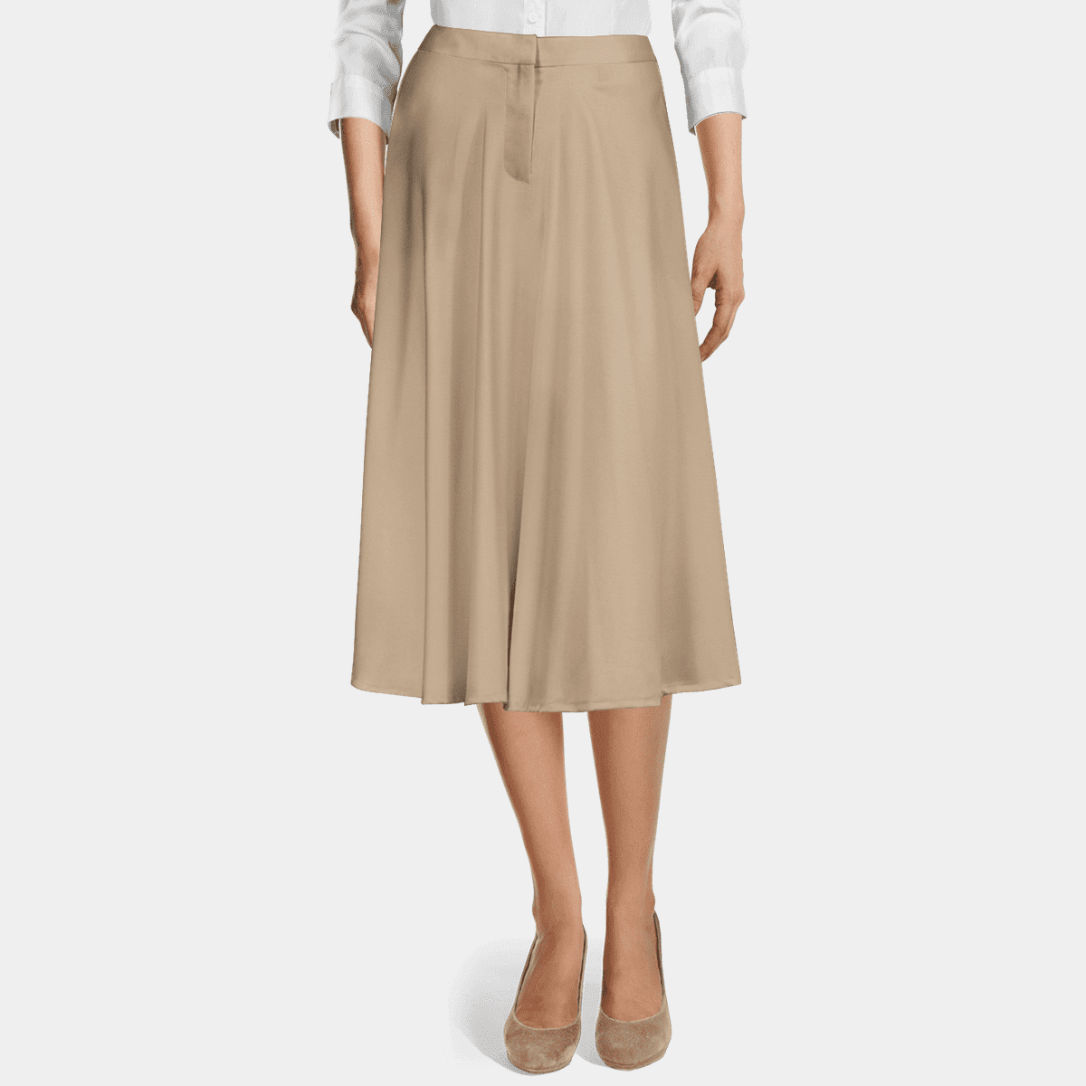 Flared hotsell khaki skirt