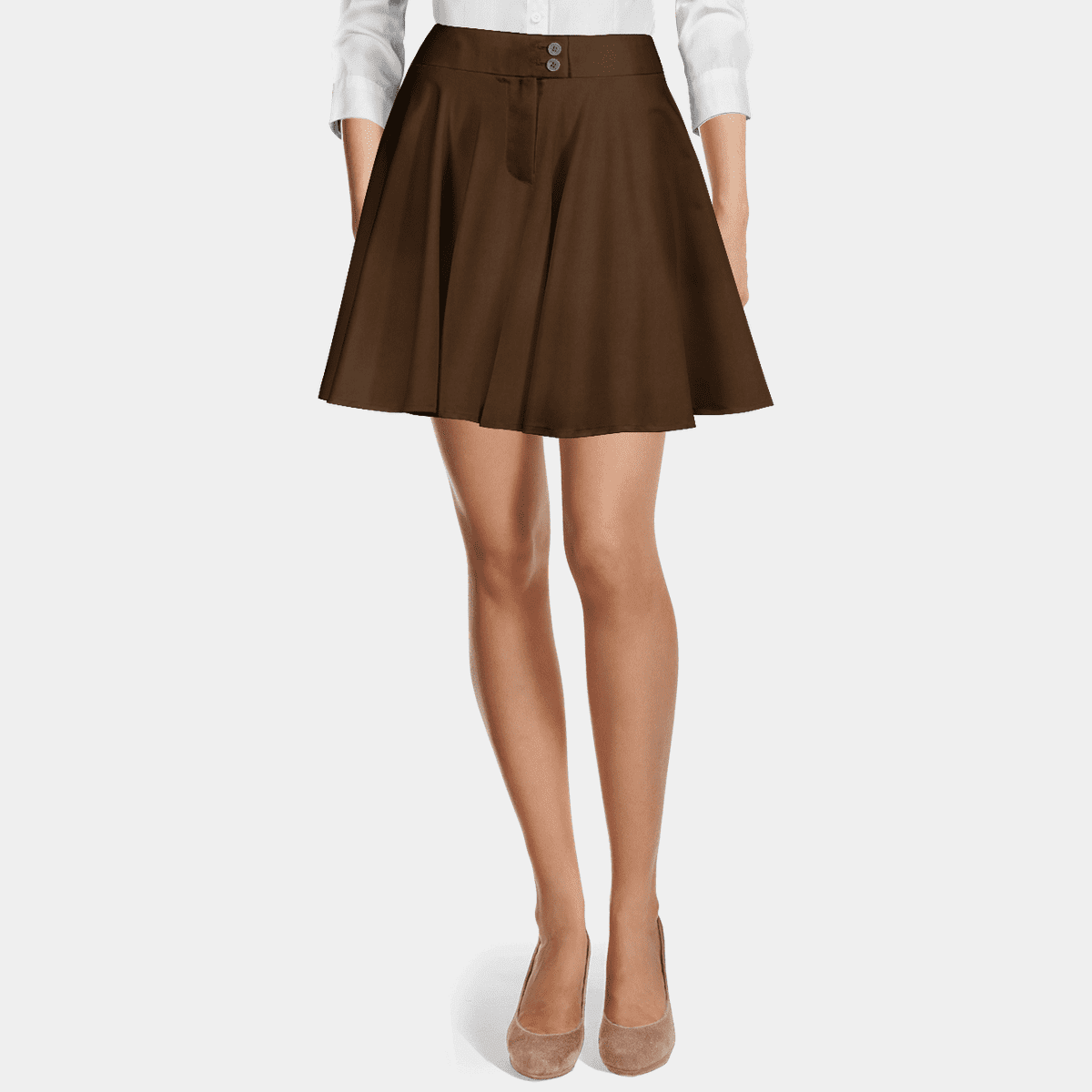 Flared Skirt / Coffee brown