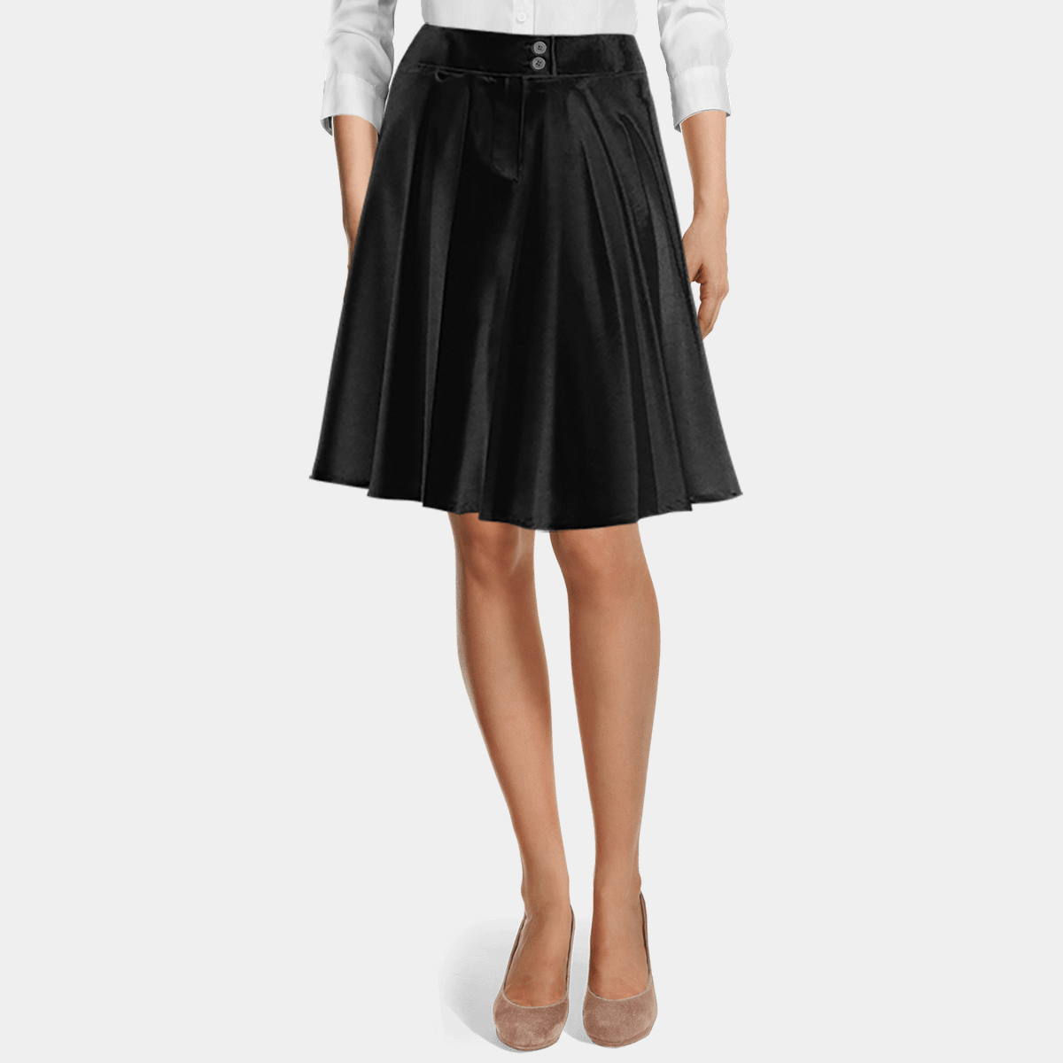 Black Velvet high waisted flared Skirt | Sumissura