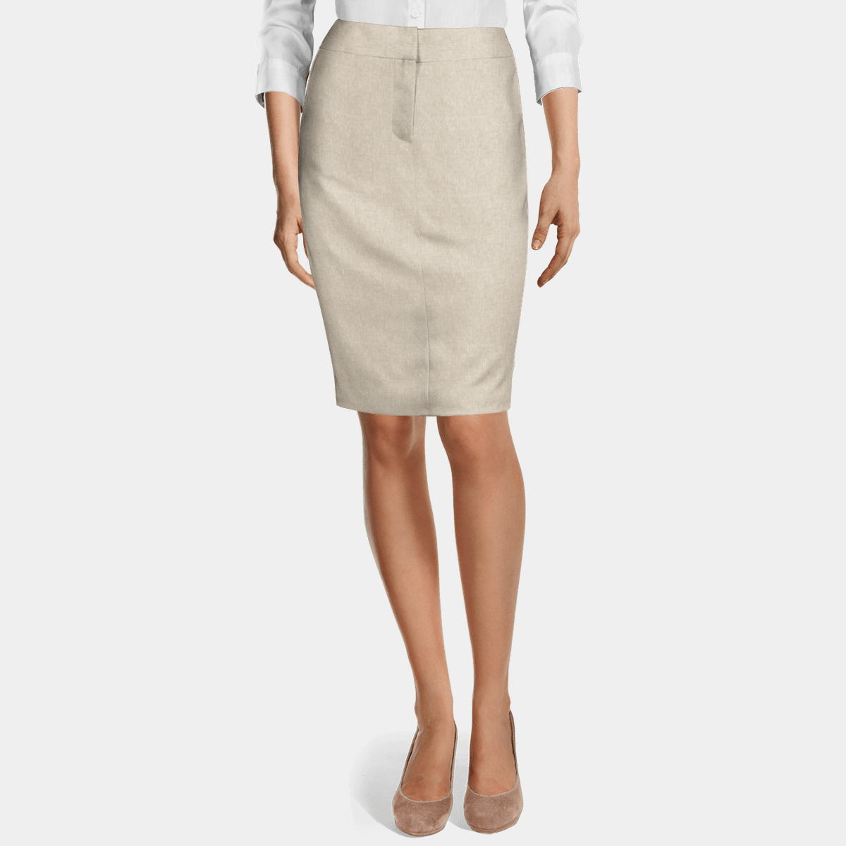 Suspender Skirt - Light Beige