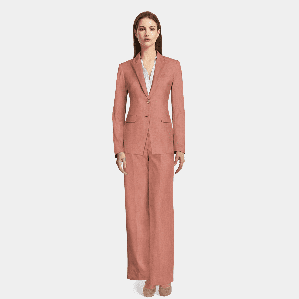 Pink Designer Readymade Linen Pant Suit With Digital Printed Work