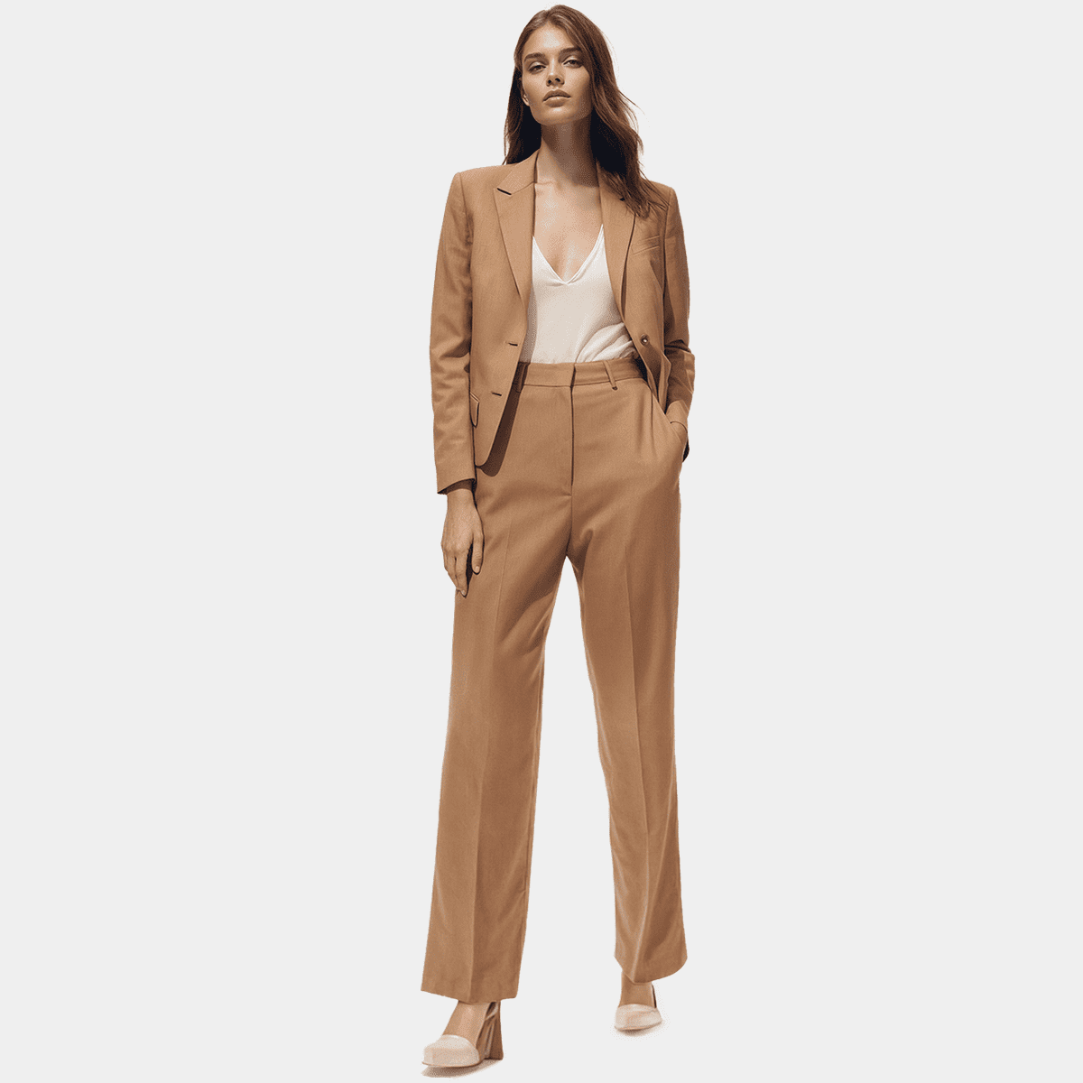 Camel stretch Woman Suit - relaxed fit