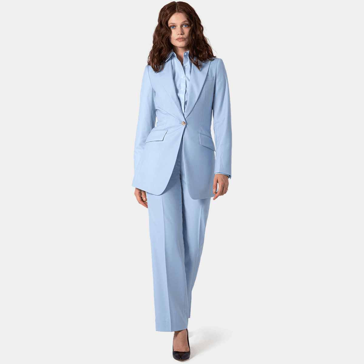 Sky Blue Wide Leg Pant Suit Sumissura