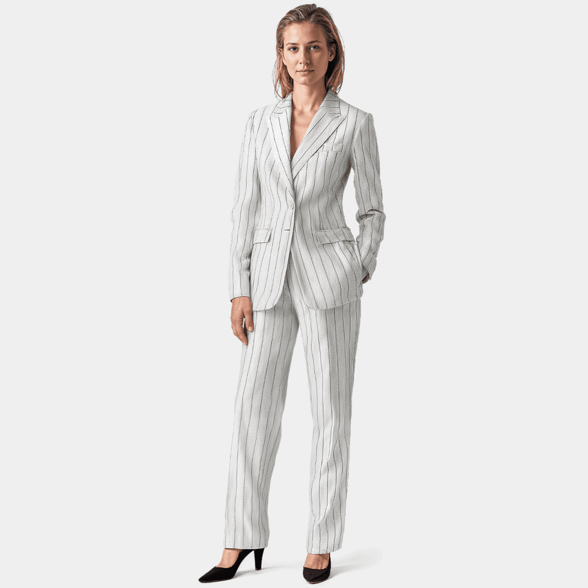 Women'S Casual Striped Irregular Cotton And Linen Suit main image 1