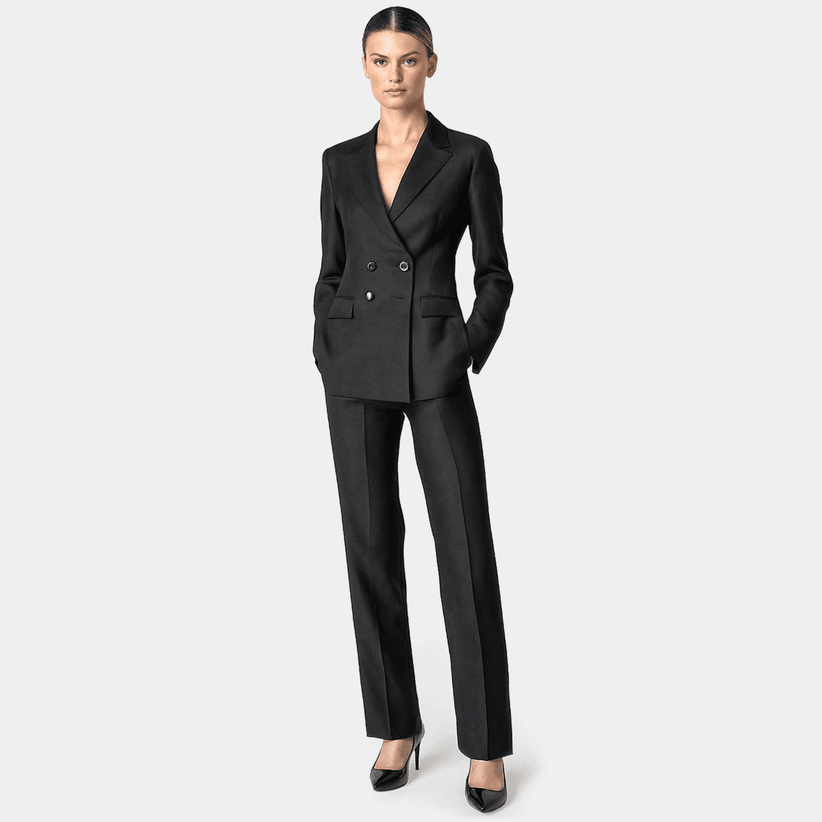 スーツ ENTIRE STUDIOS Women Suits LES2155SO Black Black 2 Piece Single Buttons Business Casual Slim Fit Women