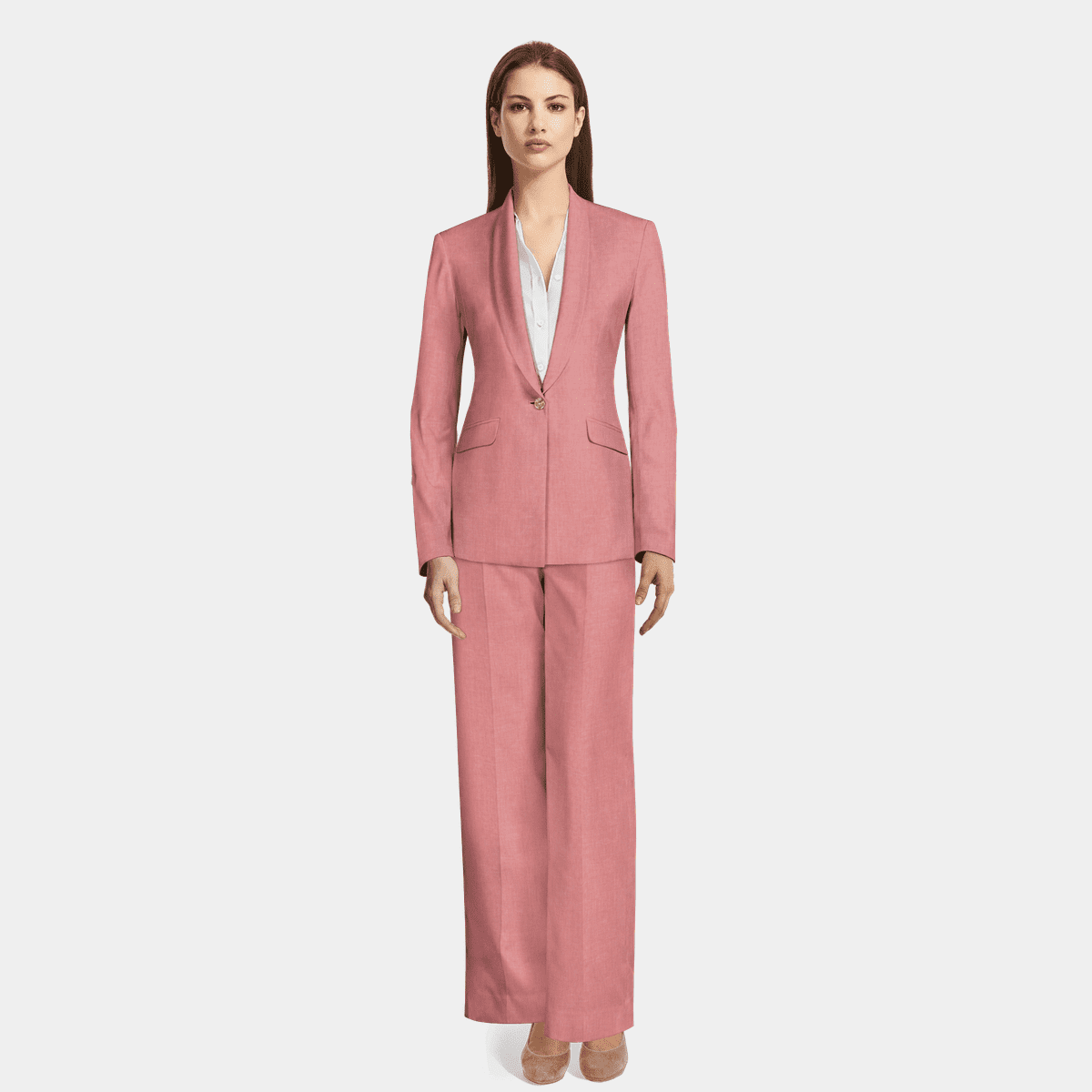 Chiffon Cap Sleeve Scoop Neck Wide Leg Pantsuit Blushing Pink main image 1