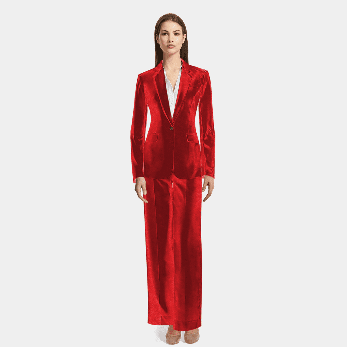Red Wide Leg Pant Suit Sumissura 
