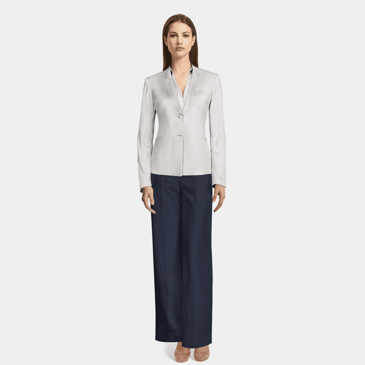 Oblique Collar Off-shoulder bodysuits And Side Slits Wide Leg Pants Suit- Pants