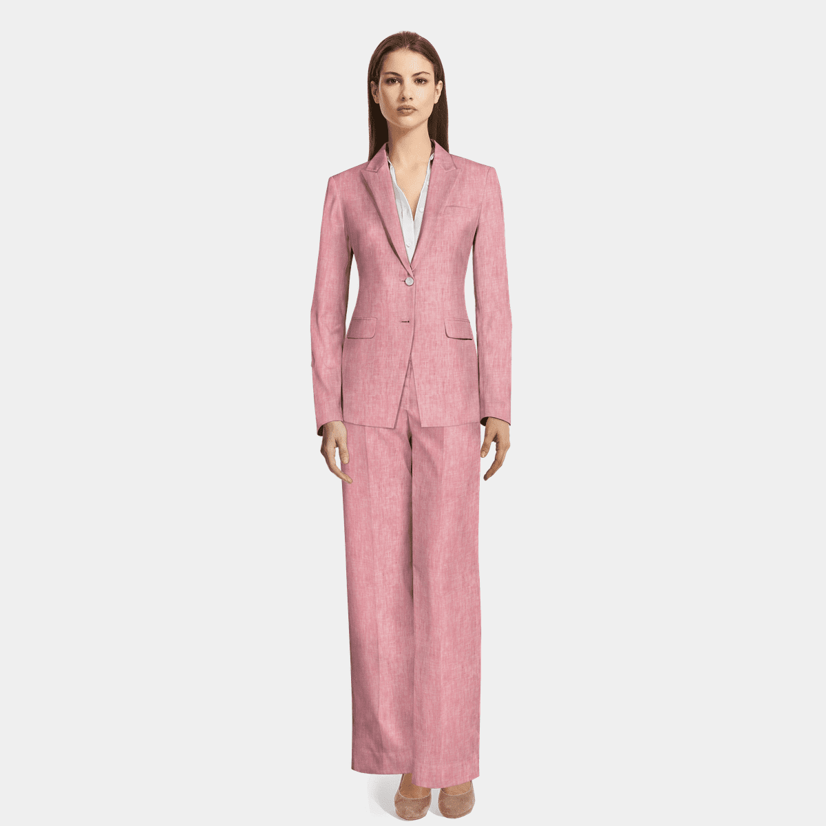 blush pant suit