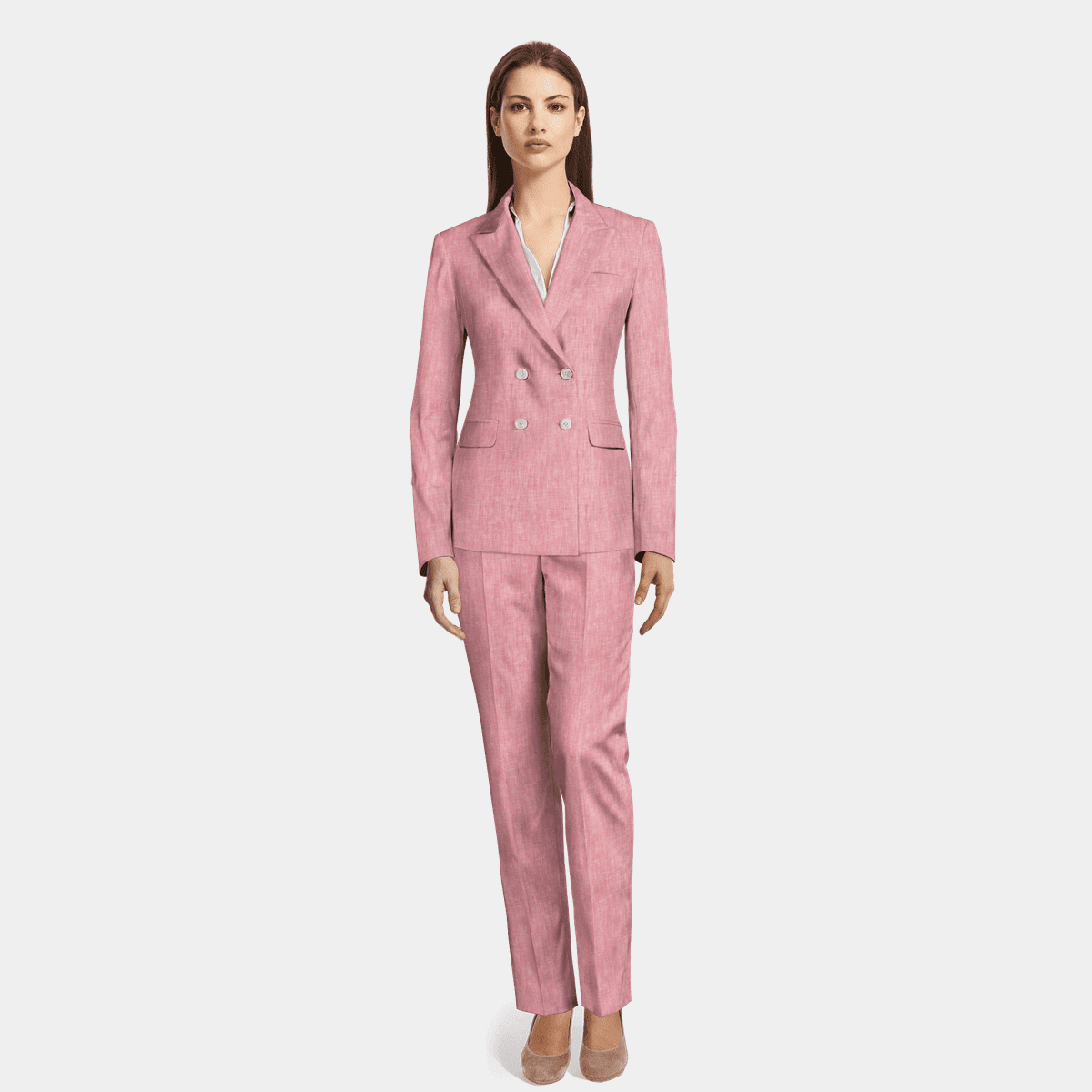 blush pink pants suit