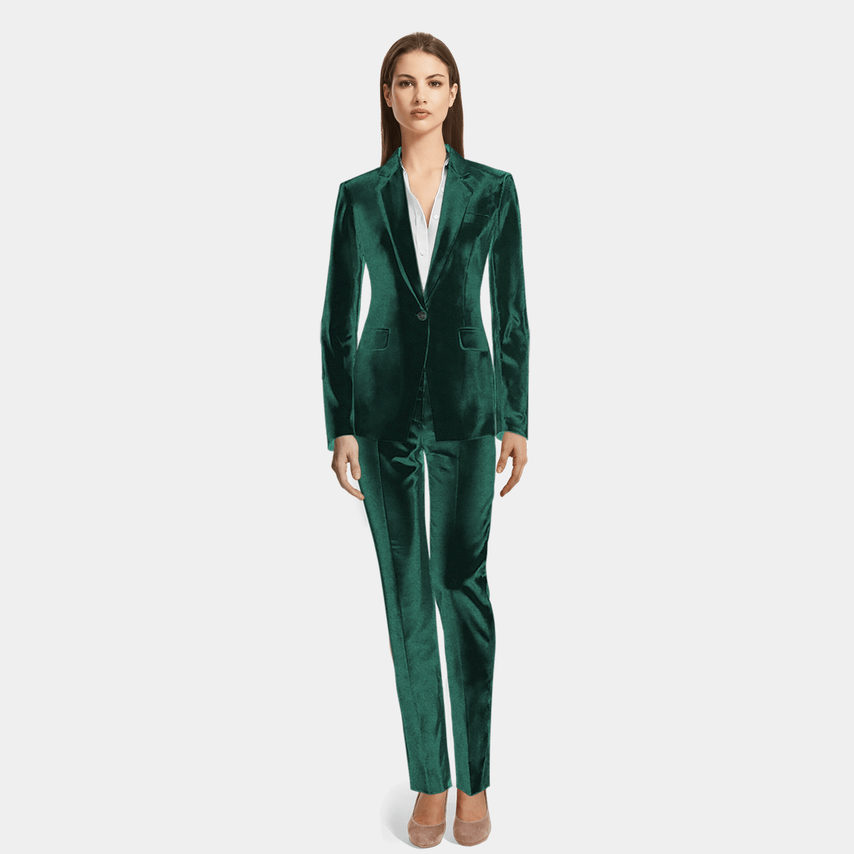 Green Velvet Pant Suit