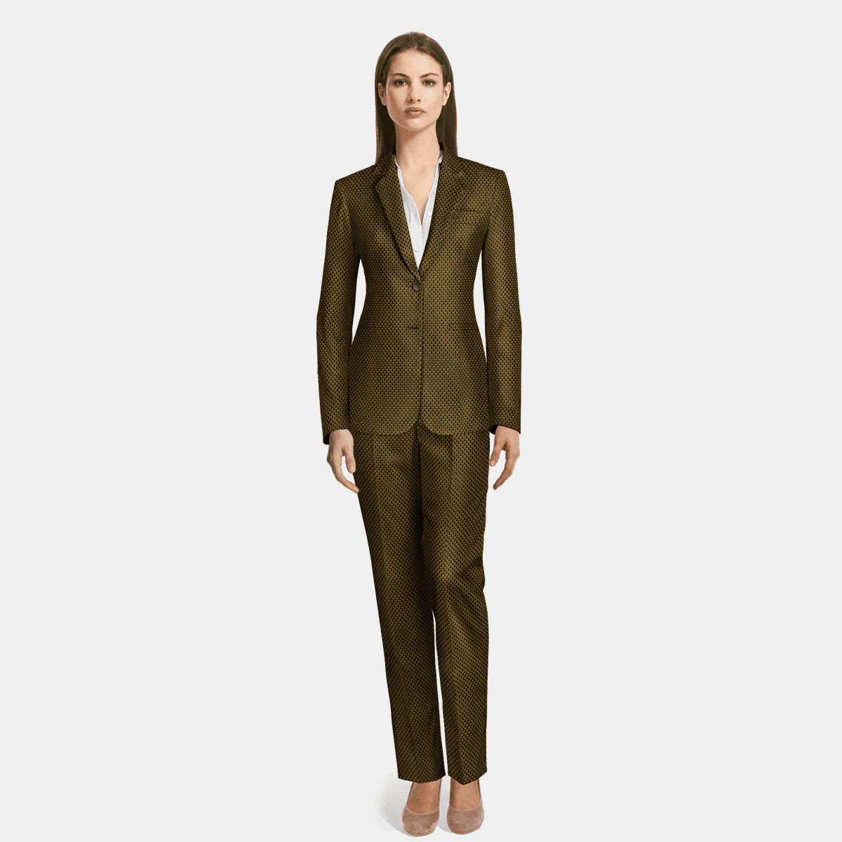 Gold jacquard Pant Suit Sumissura