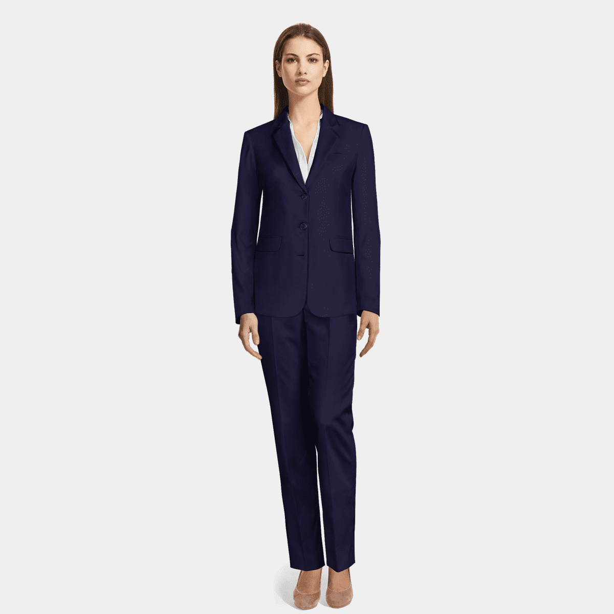 Blue 3 button Woman Suit - relaxed fit