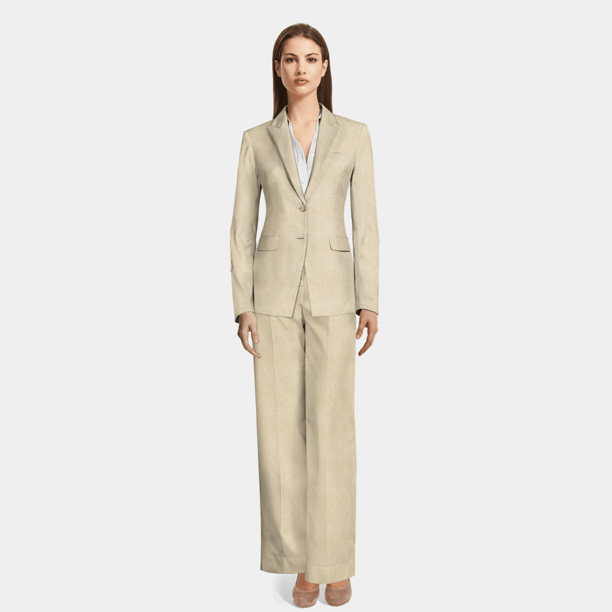 Sand Linen Wide Leg Pant Suit $249 | Sumissura