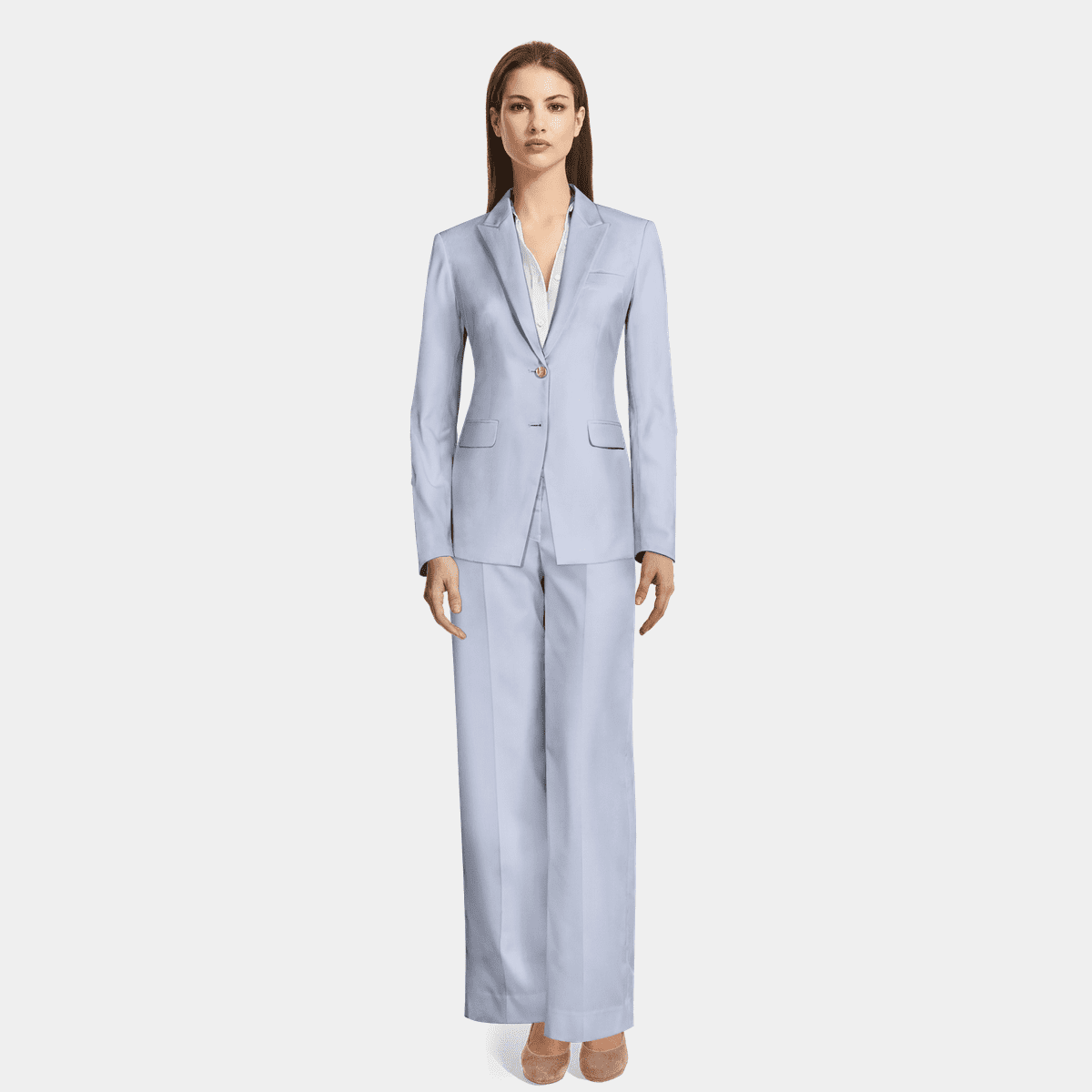 Light Blue Pantsuit for Women, Blue Blazer Trouser Suit for Women