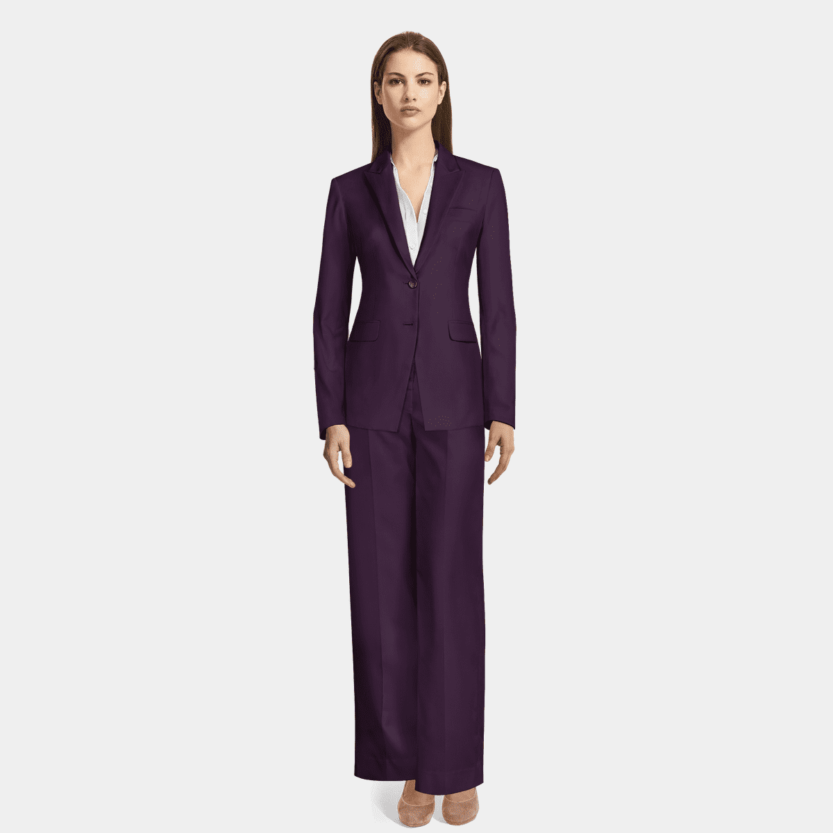 dark purple pant suit