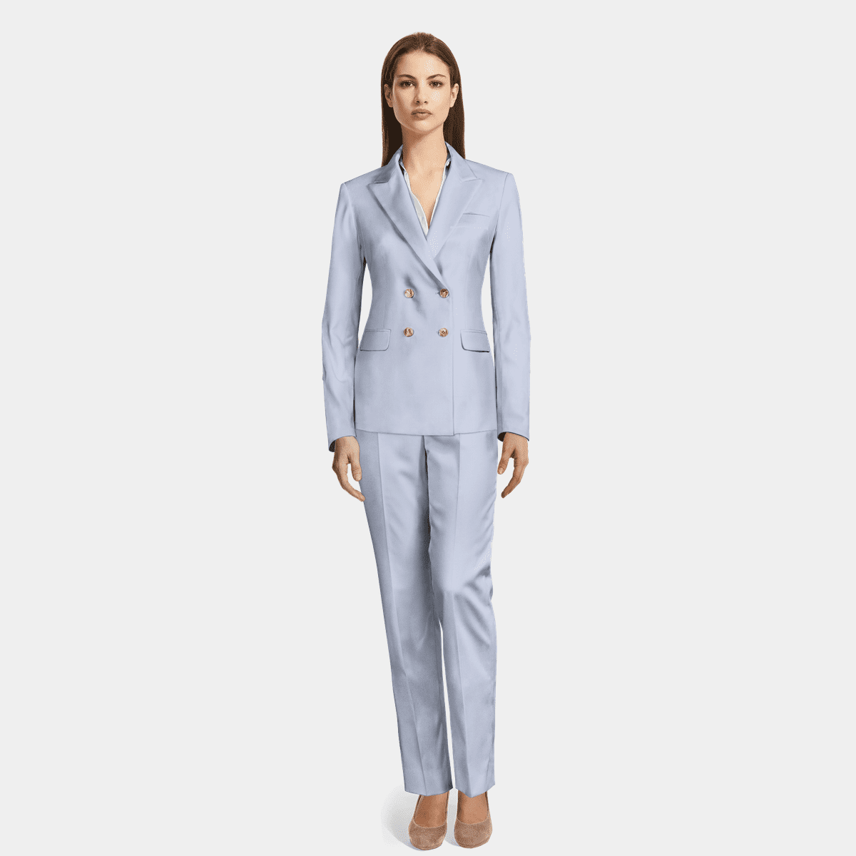 powder blue pantsuit