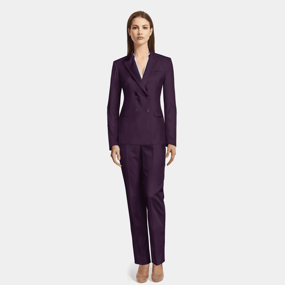 Purple Printed Designer Pant Suit With Embroidery Work