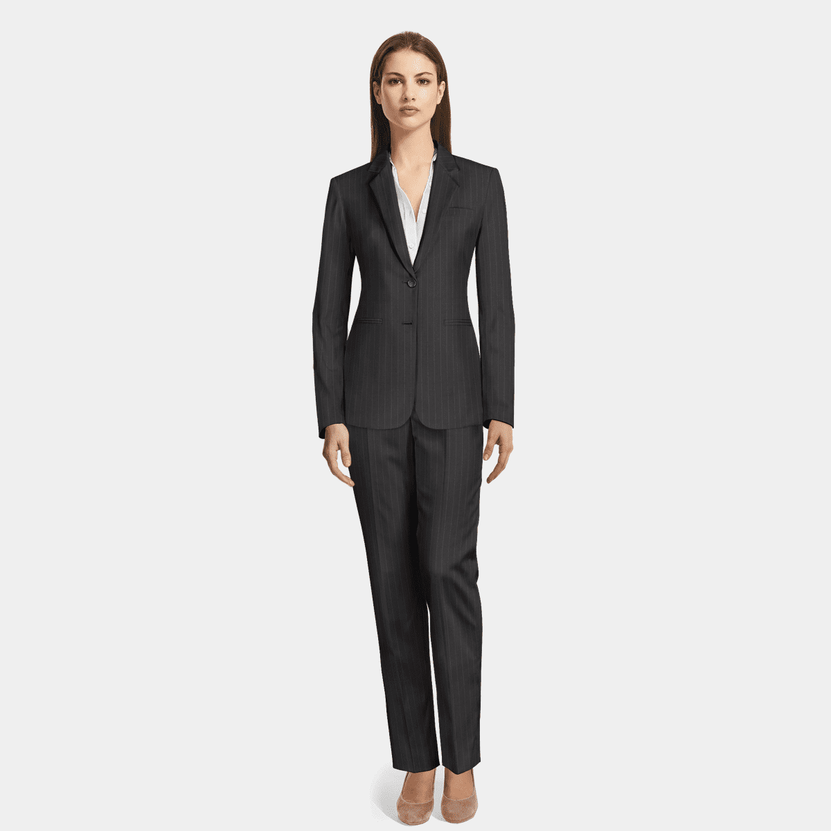 Tailleur pantalon Femme Milano en 100 % laine vierge gris foncé en Gris :  Femme de Luxe