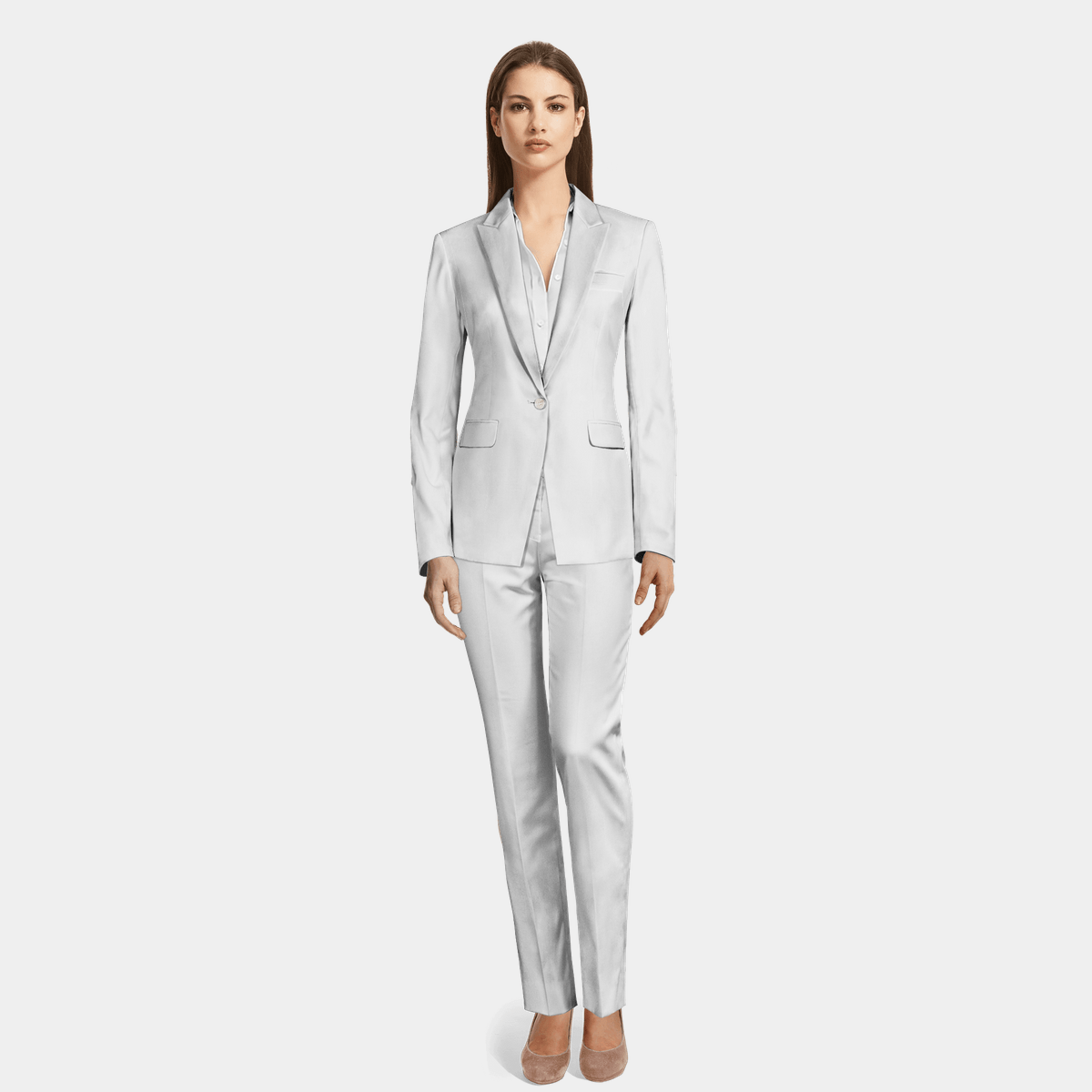 white linen women suits