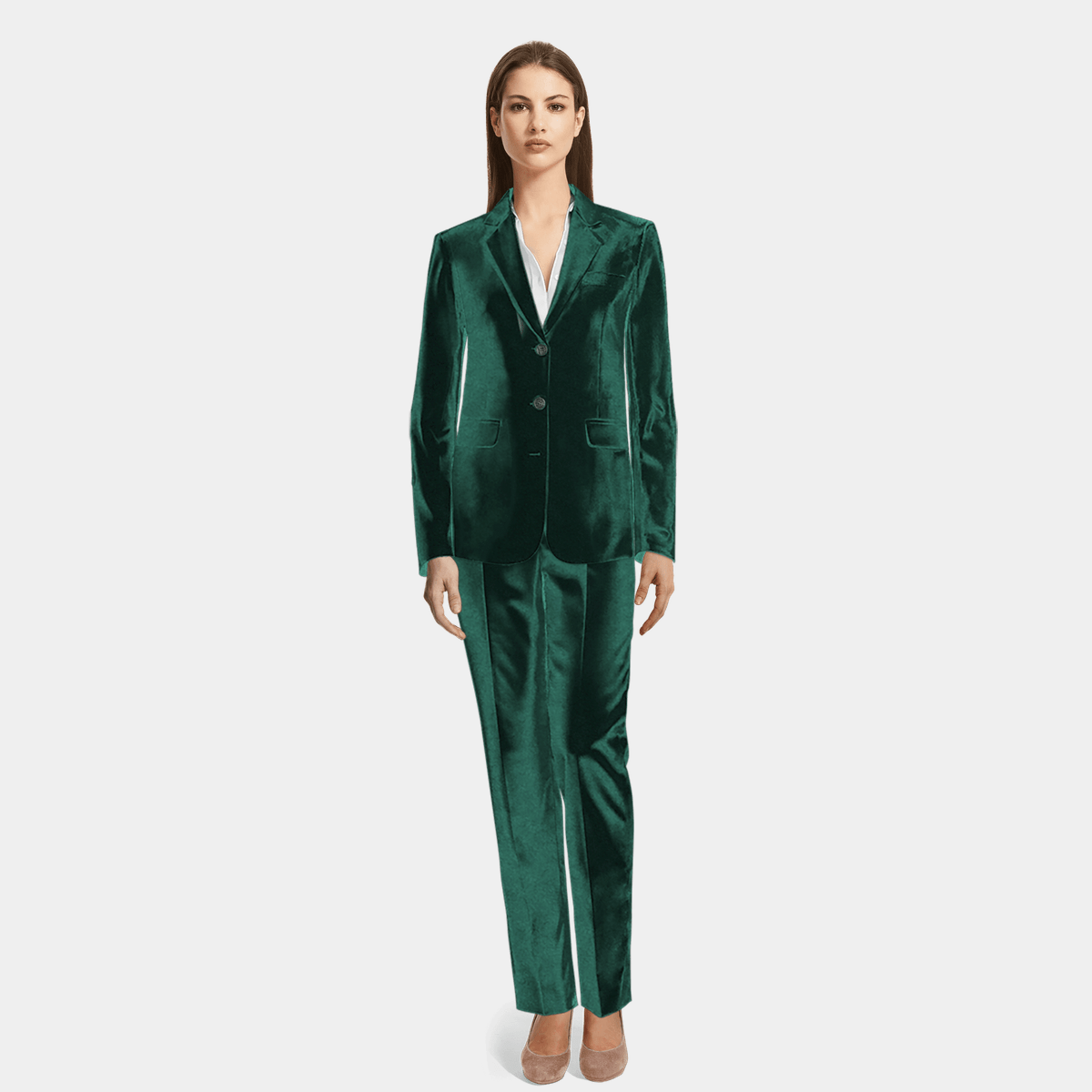 Green Velvet Pant Suit $249 | Sumissura