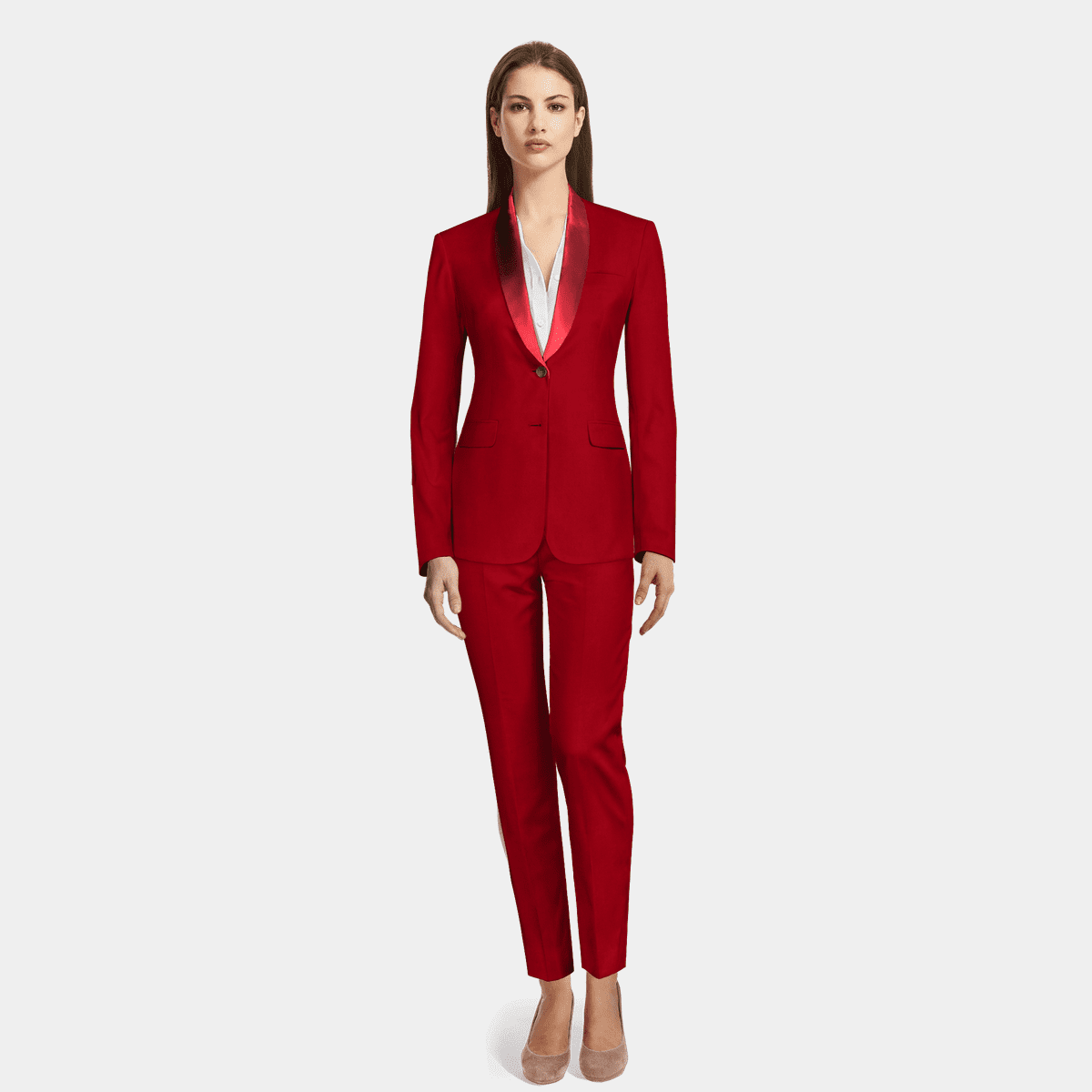 Red Velvet Tuxedo with shawl lapels Sumissura