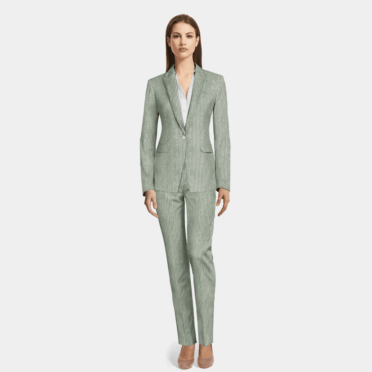 Light Green seersucker Pant Suit | Sumissura