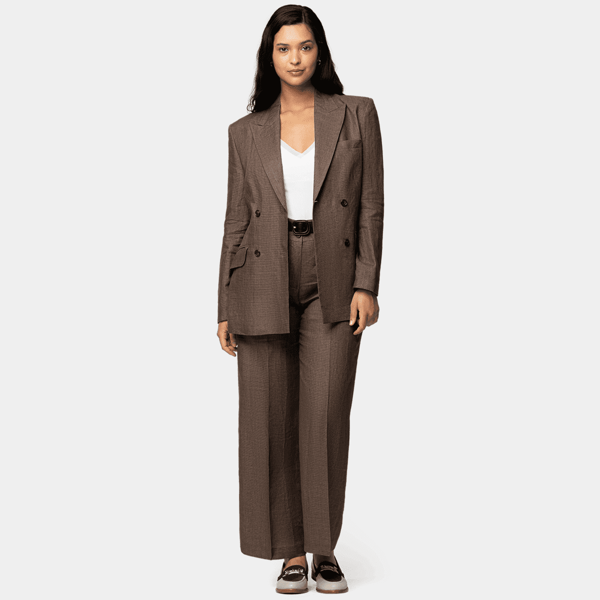 Double breasted Grey Pant Suit