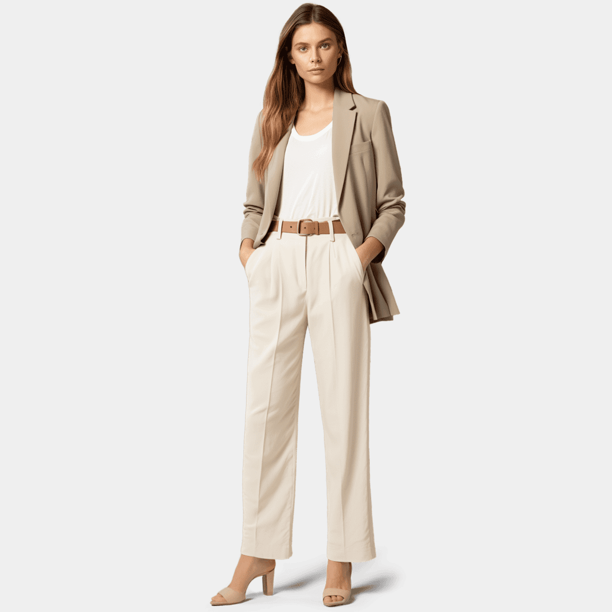 Biege Designer Heavy Semi-Stitched Pant Suit With Embroidery Work