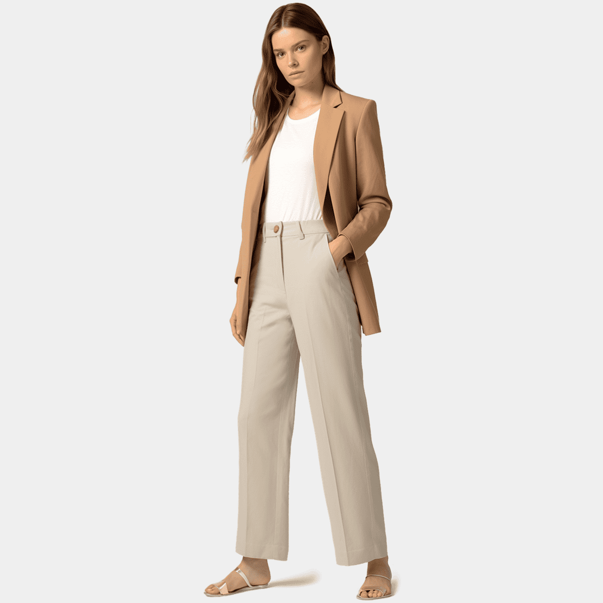 スーツ 80s Camel beige over size double set up Beige Double Breasted Mens Suits Belt Design Wedding Groom