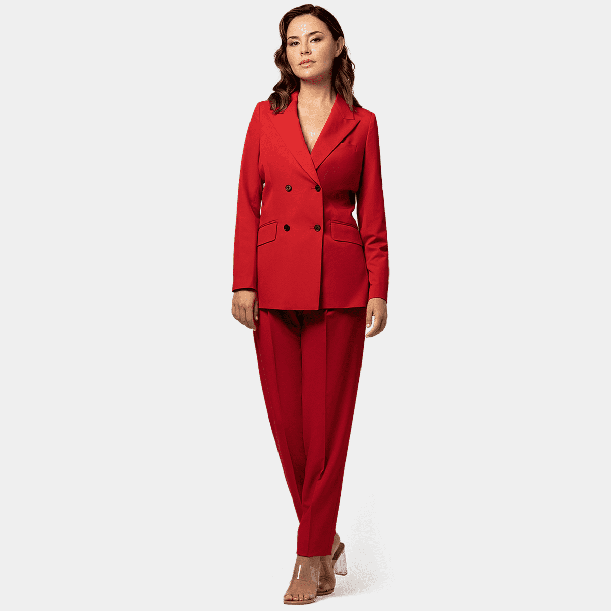 Red double breasted Technical stretch Pant Suit | Sumissura