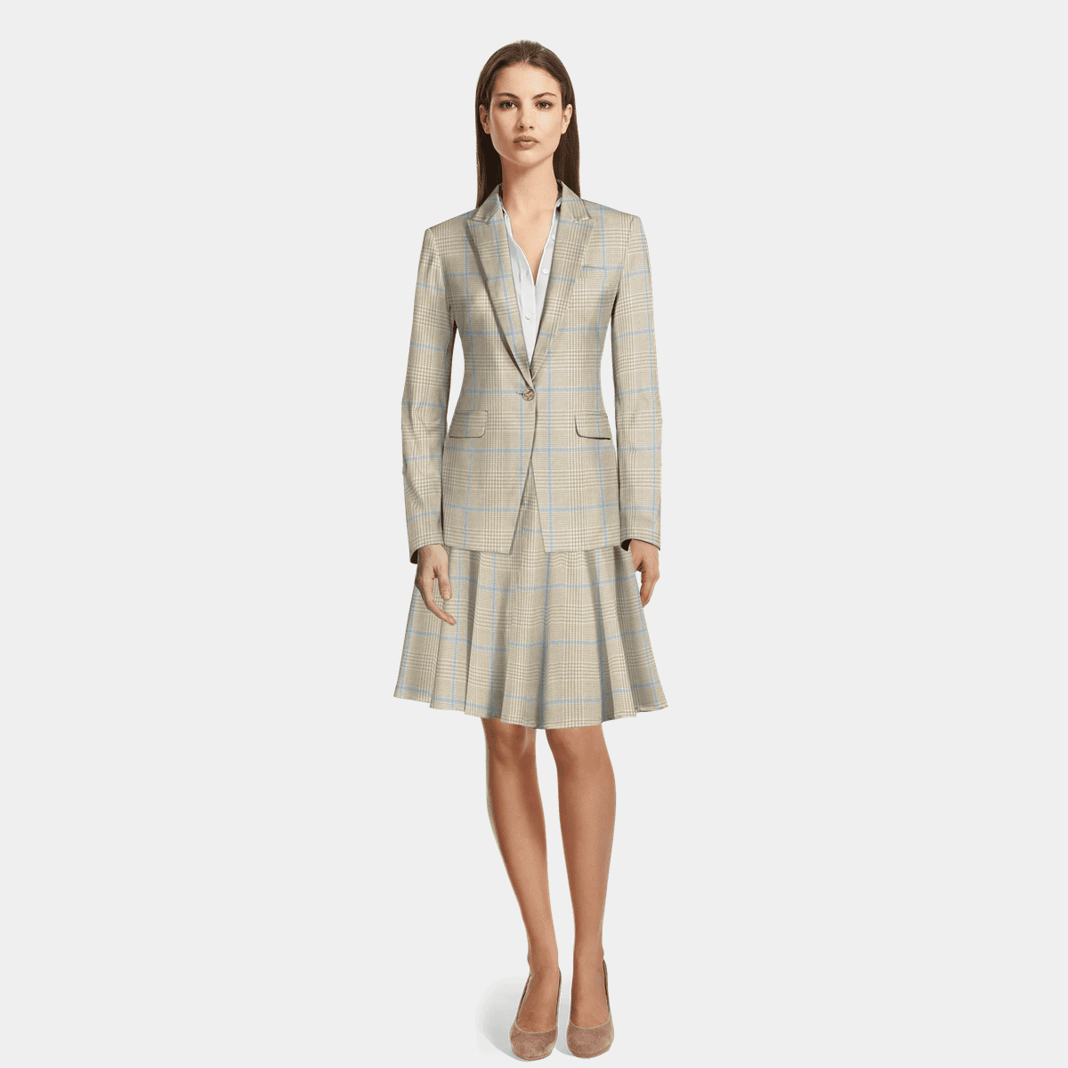 Pleated long skirt suit for autumn and winter A83 main image 1