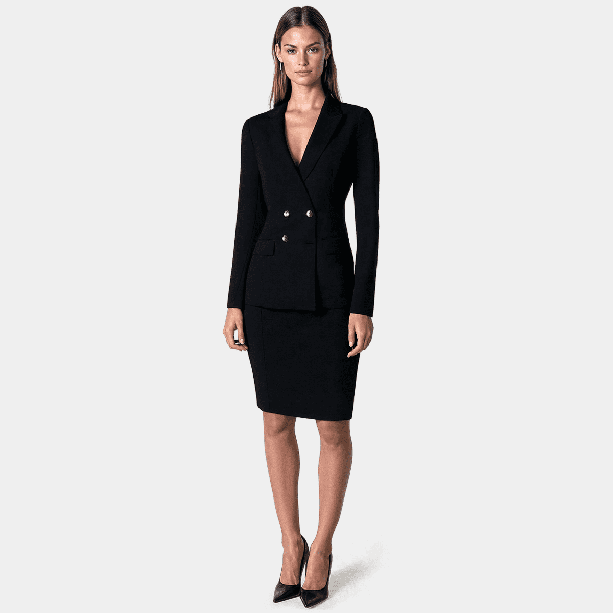 Stretchy Suit Skirt Black